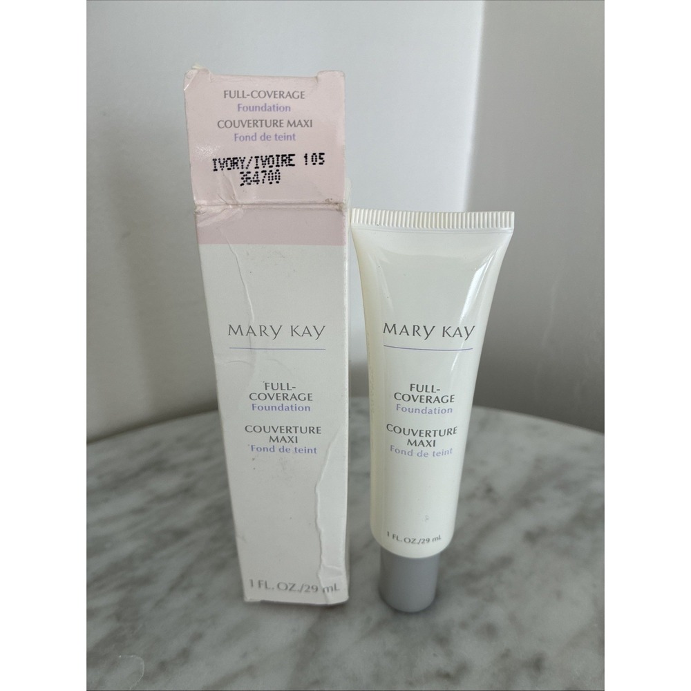 NEW Mary Kay Full Coverage Foundation NIB Grey Lid Ivory 105 #364700